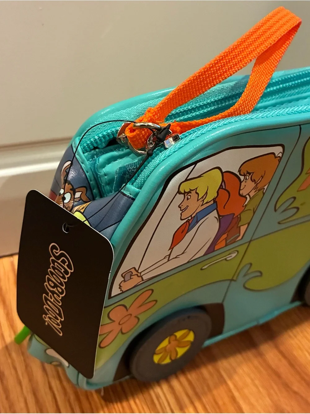 New Scooby-Doo The Mystery Machine Graphic Cosmetic Bag - Teal & Lime